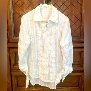 Size Medium white button down with boho flare